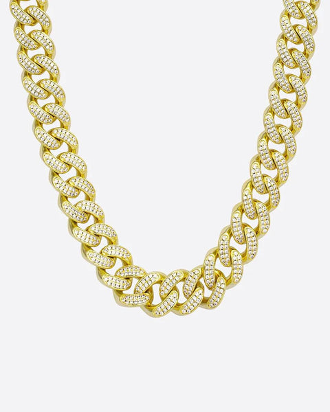 ICED CUBANA CHAIN. - 12MM 18K GOLD