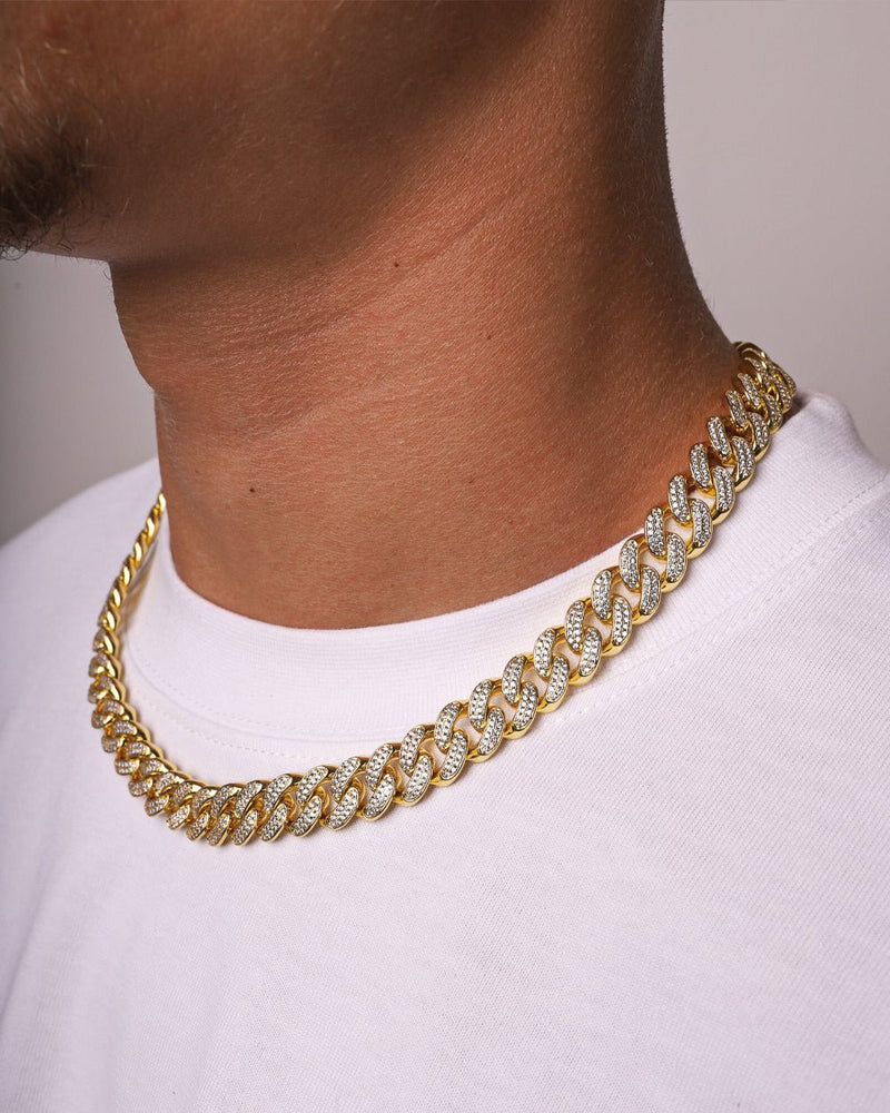 ICED CUBANA CHAIN. - 12MM 18K GOLD