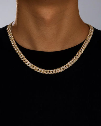 ICED CUBANA CHAIN. - 8MM 18K GOLD