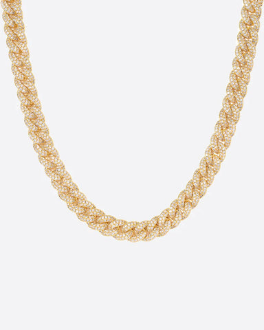 ICED CUBANA CHAIN. - 8MM 18K GOLD