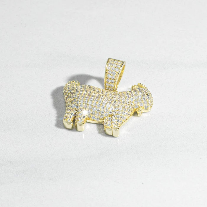 ICED GOAT PENDANT - YELLOW GOLD