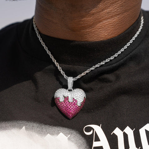 ICED HEART PENDANT - WHITE GOLD