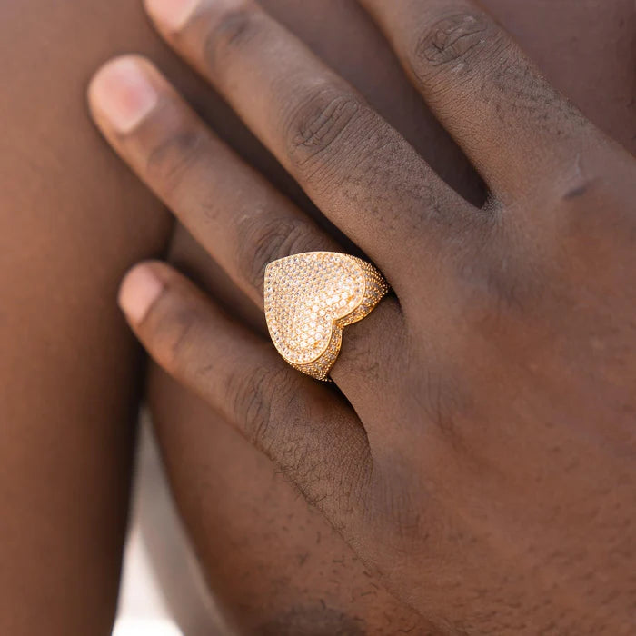 ICED HEART RING - GOLD