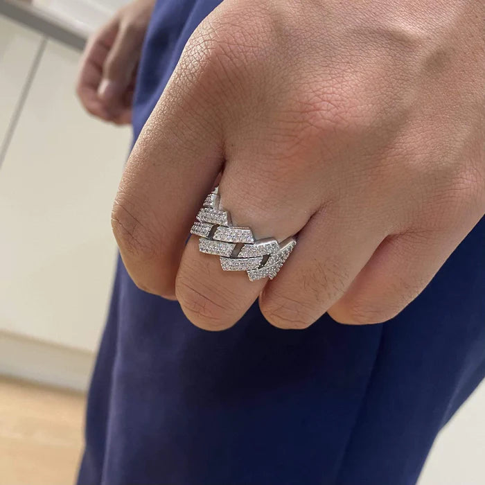 ICED MONACO RING - WHITE GOLD