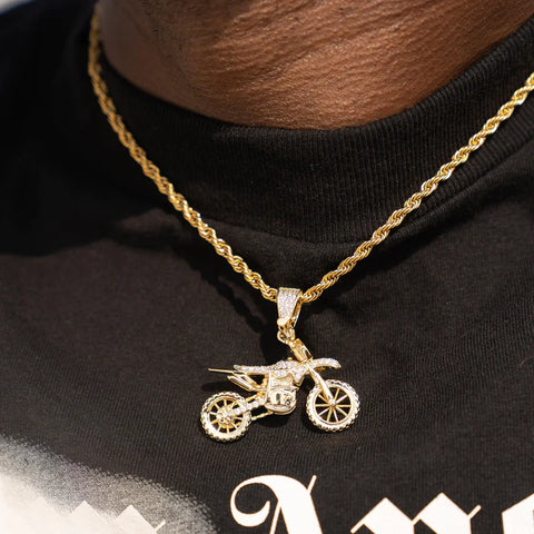 ICED MOTOCROSS PENDANT - GOLD