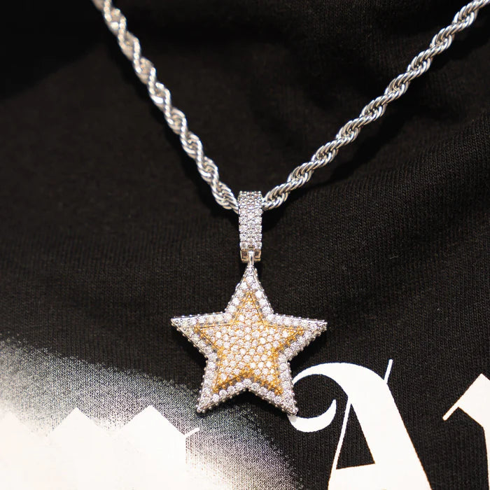 ICED STAR PENDANT - WHITE GOLD