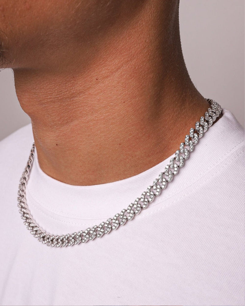 ICY CUBANA CHAIN. - 8MM WHITE GOLD