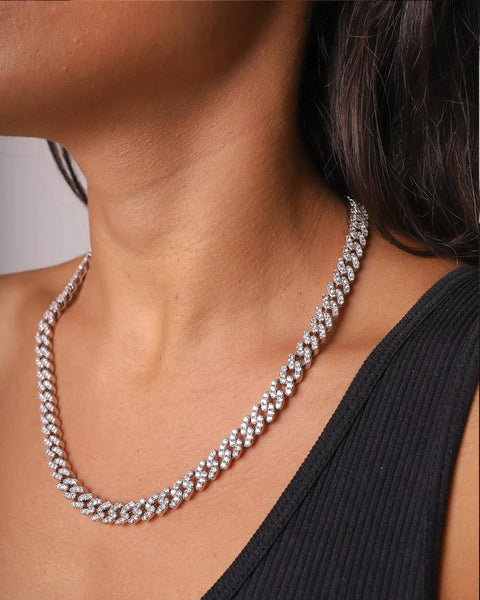 ICY CUBANA CHAIN. - 8MM WHITE GOLD