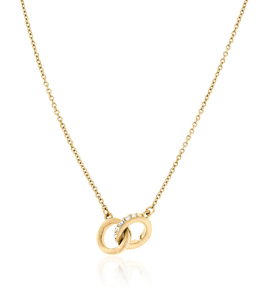 Interlinked Crystal Necklace (Gold)