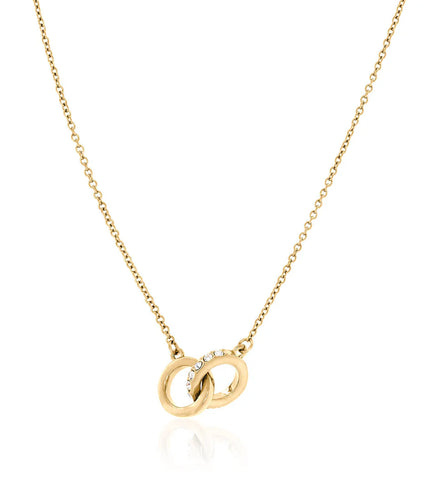 Interlinked Crystal Necklace (Gold)