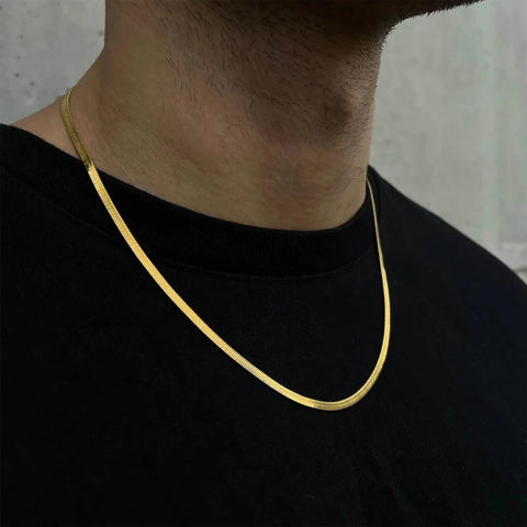 3MM HERRINGBONE CHAIN - GOLD