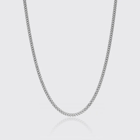 MICRO CUBAN CHAIN - WHITE GOLD