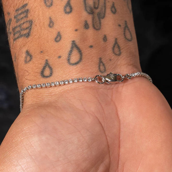 MICRO TENNIS BRACELET - WHITE GOLD