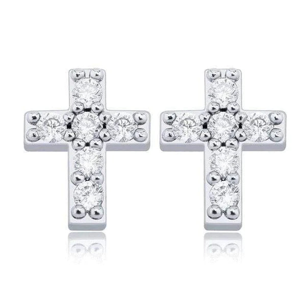 MINI CROSS EARRINGS - 925 SILVER