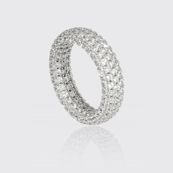 PAVED PRONG INFINITY RING - 925 SILVER