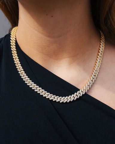 PRONG CHAIN. - 9MM 18K GOLD