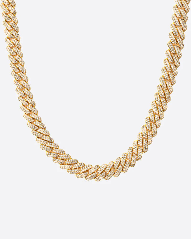 PRONG CHAIN. - 9MM 18K GOLD