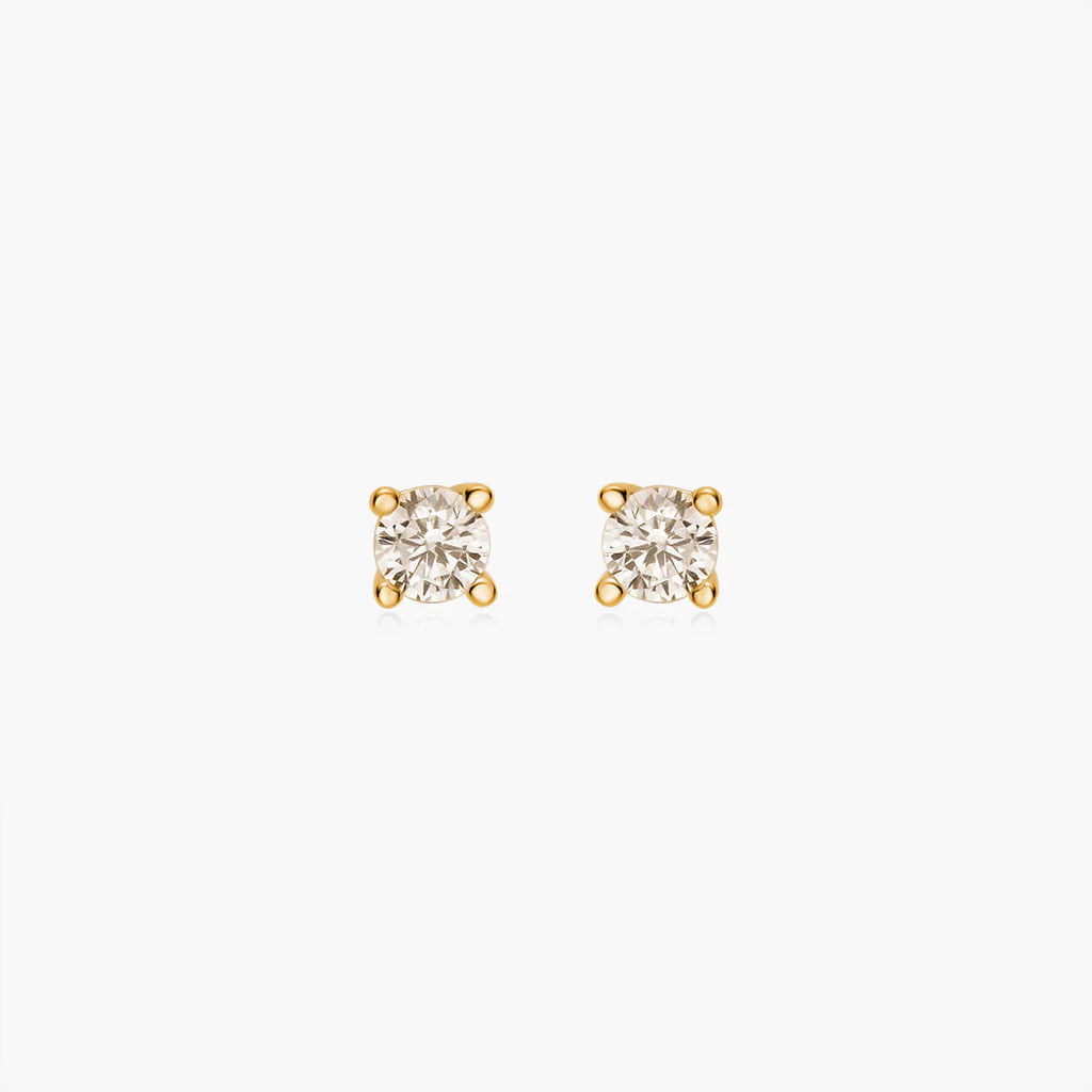 Dainty Round Stud Earrings - Gold