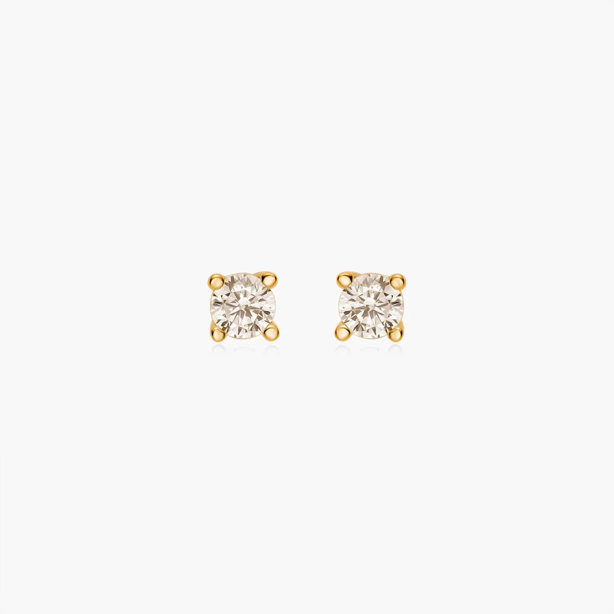 Dainty Round Stud Earrings - Gold