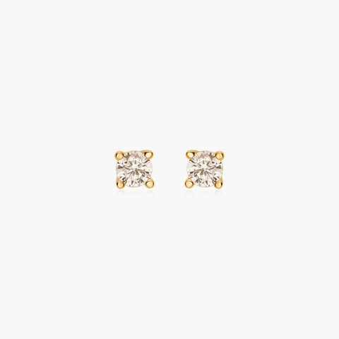 Dainty Round Stud Earrings - Gold