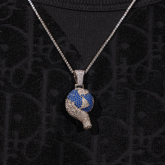 WORLD IN YOUR HANDS PENDANT - WHITE GOLD