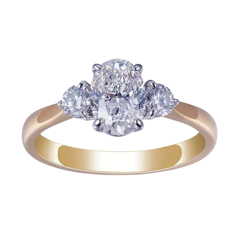 18k Gold Cluster Diamond Engagement Ring