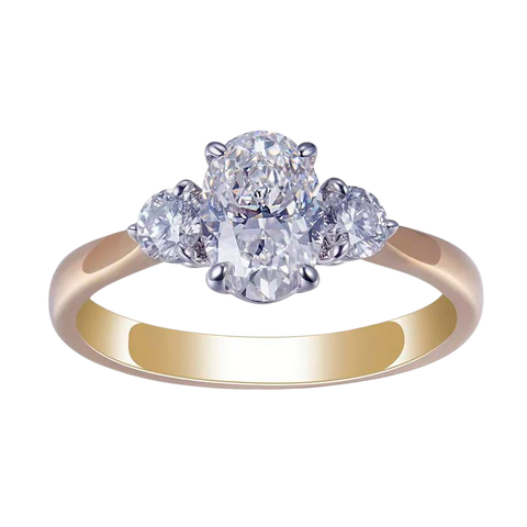 18k Gold Cluster Diamond Engagement Ring