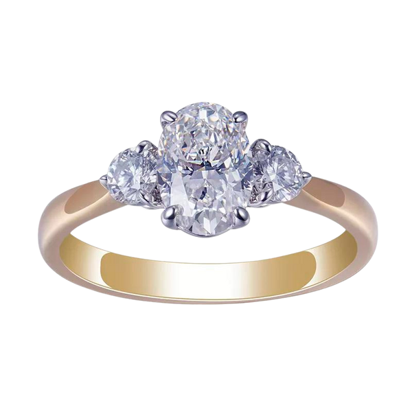 18k Gold Cluster Diamond Engagement Ring