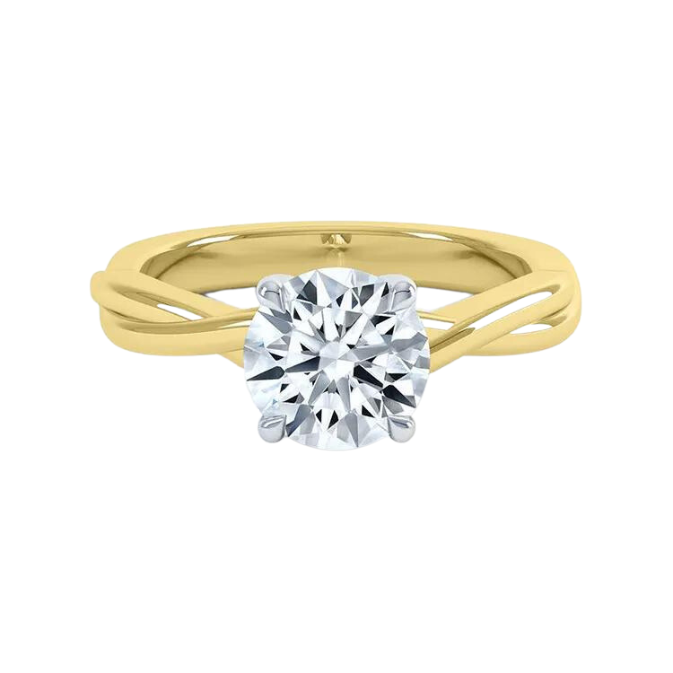 Gold Round Brilliant Cut Lab Grown Diamond Ring