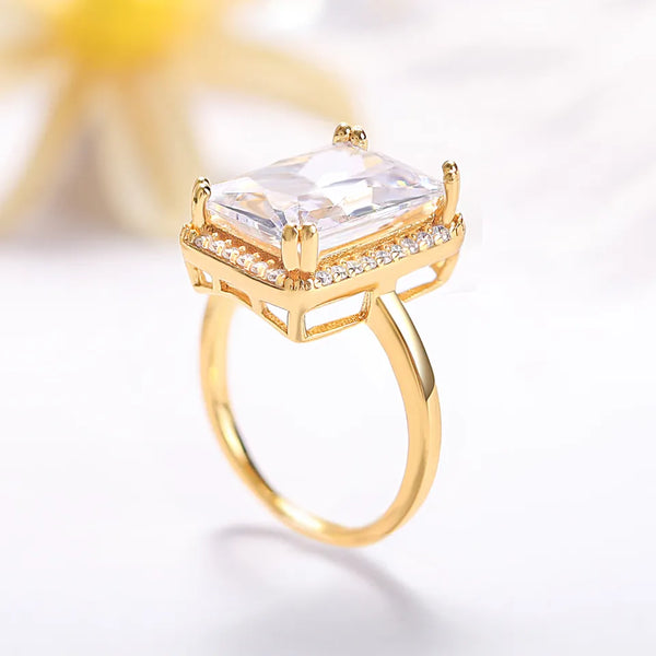 925 Sterling Silver CZ Princess Cut Ring