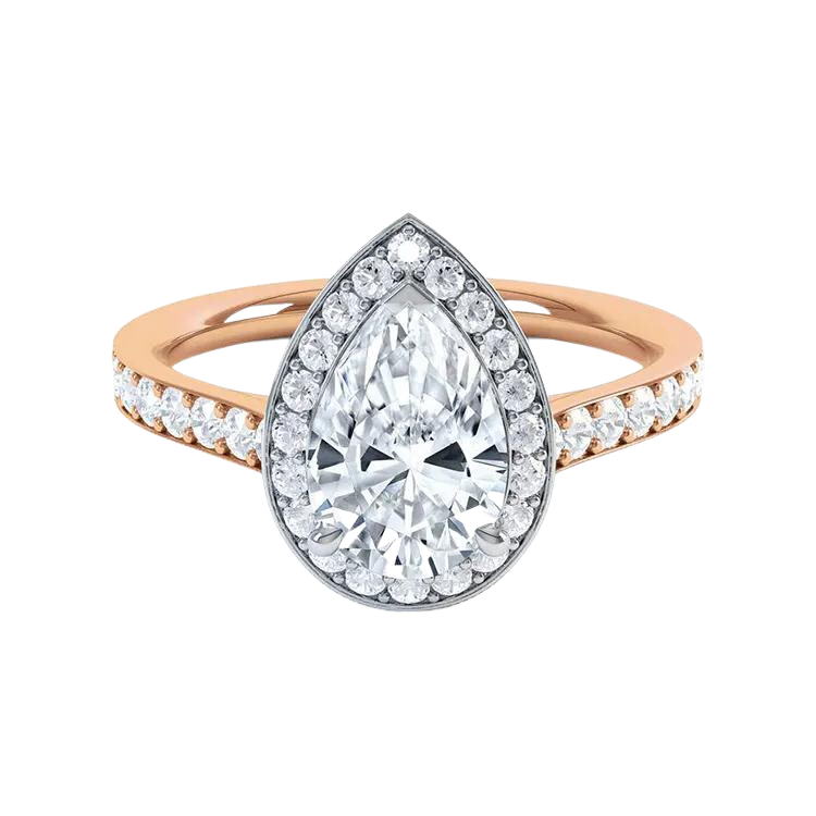 White Gold Pear Cut Diamond Ring