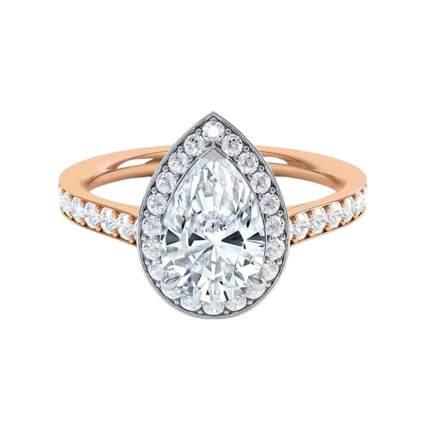 White Gold Pear Cut Diamond Ring