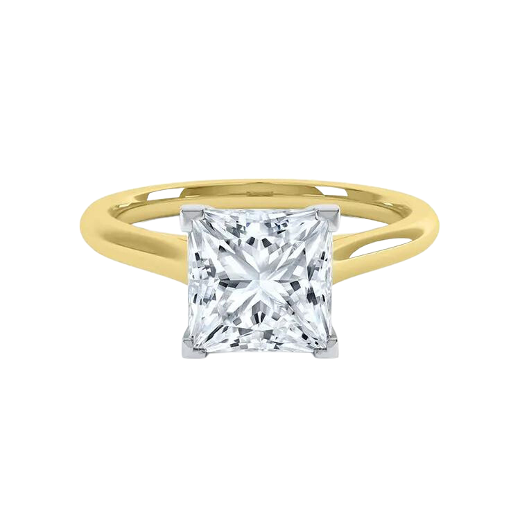 18k Gold Princess Lab Grown Diamond Ring