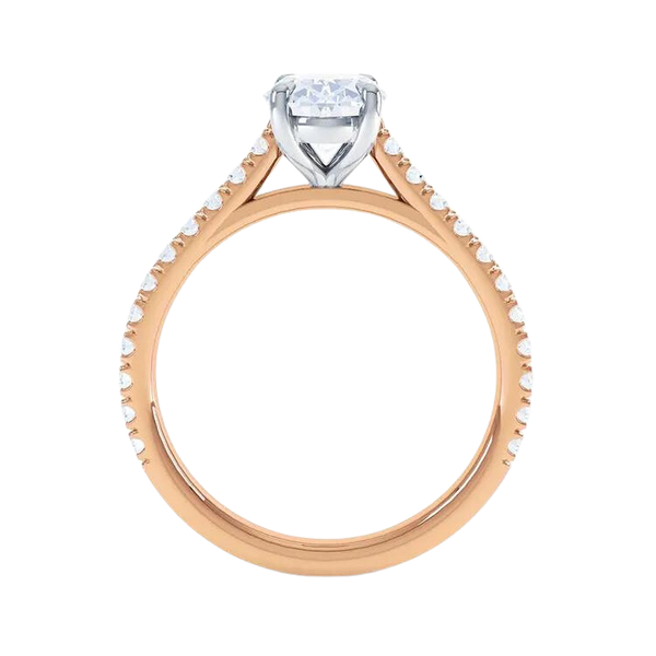 18k Gold Oval Cut Diamond Ring