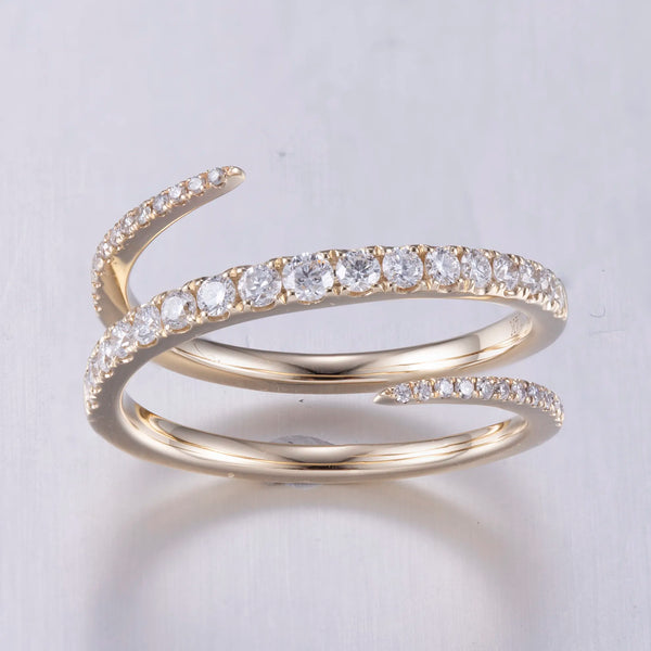 14k Gold Elegance Spiral Diamond Ring