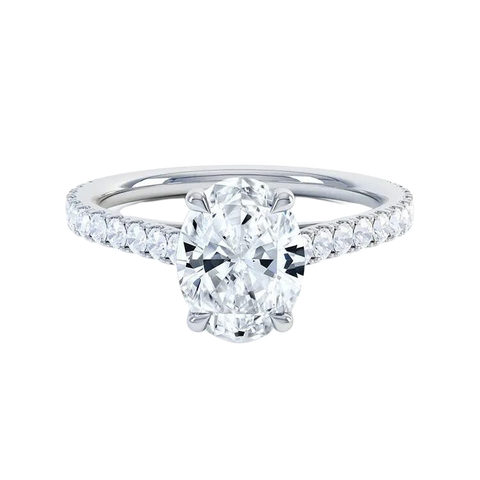 18k Gold Oval Cut Diamond Ring