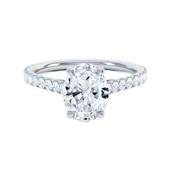 18k Gold Oval Cut Diamond Ring