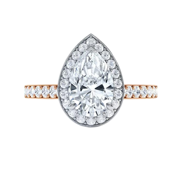 White Gold Pear Cut Diamond Ring