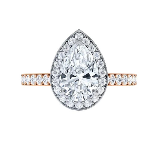 White Gold Pear Cut Diamond Ring