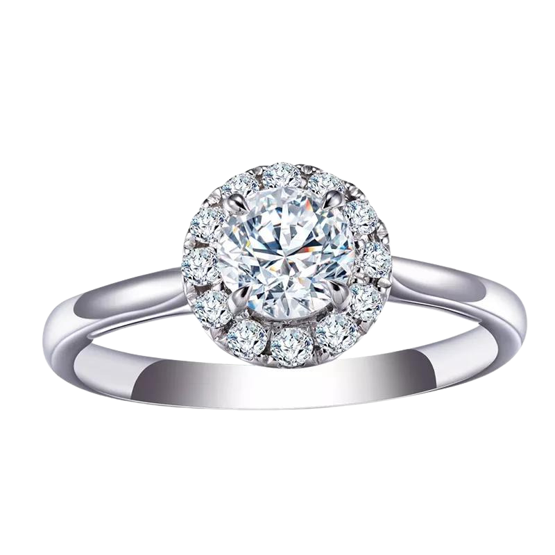 14K White Gold 0.5CT VVS2 CUSHION CUT ENGAGEMENT Diamond RING