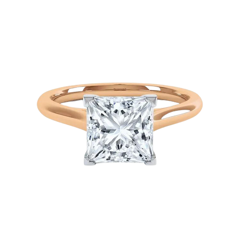 18k Gold Princess Lab Grown Diamond Ring