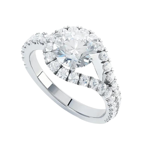 Fancy Brilliant Round Cut Diamond Ring