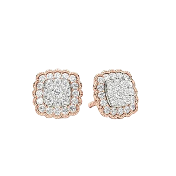 Vintage Inspired Lab Grown Diamond Stud Earrings