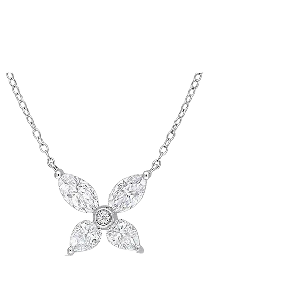 18K White Gold Luxurious Lab Diamond Necklace