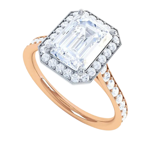 Gold Emerald Cut Diamond Ring