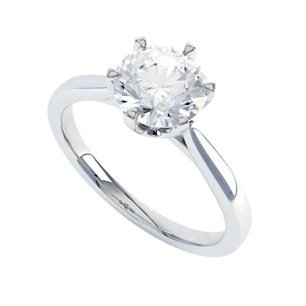 Classic Lab Brilliant Round Cut Diamond Engagement Ring