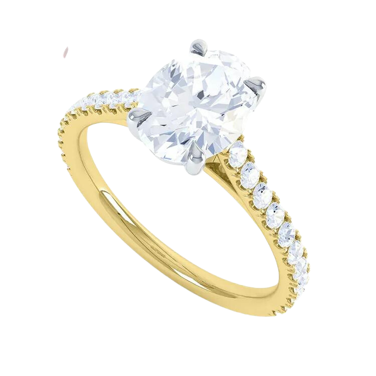 18k Gold Oval Cut Diamond Ring