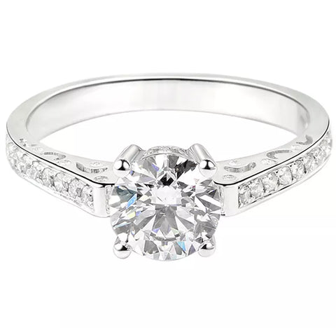 Lab Grown Diamond 18k White Gold Engagement Ring