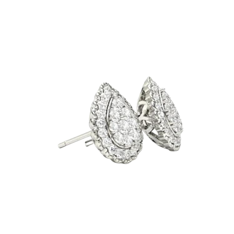 Sparkling Pear Lab Grown Diamond Stud Earrings