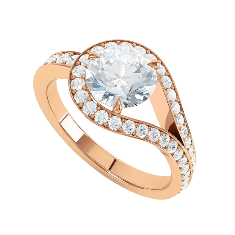 Luxury 18K Gold Lab Grown Diamond Engagement Ring